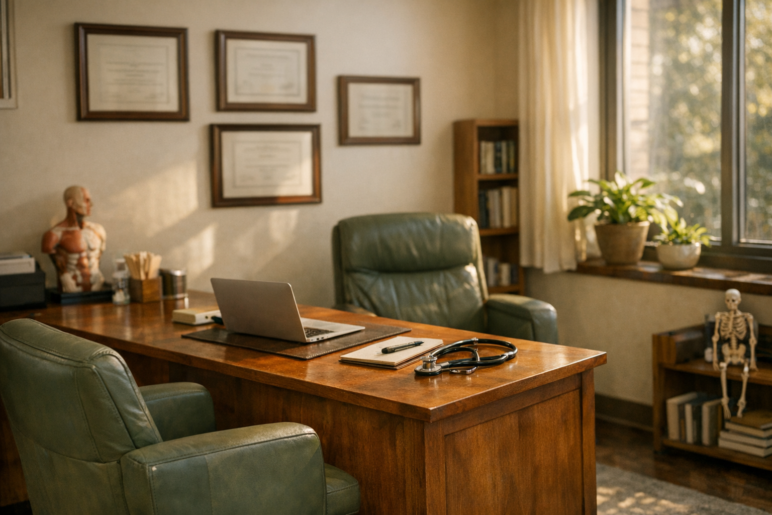 Moderne Andrologenpraxis mit warmer Atmosphäre für Fruchtbarkeitsberatung