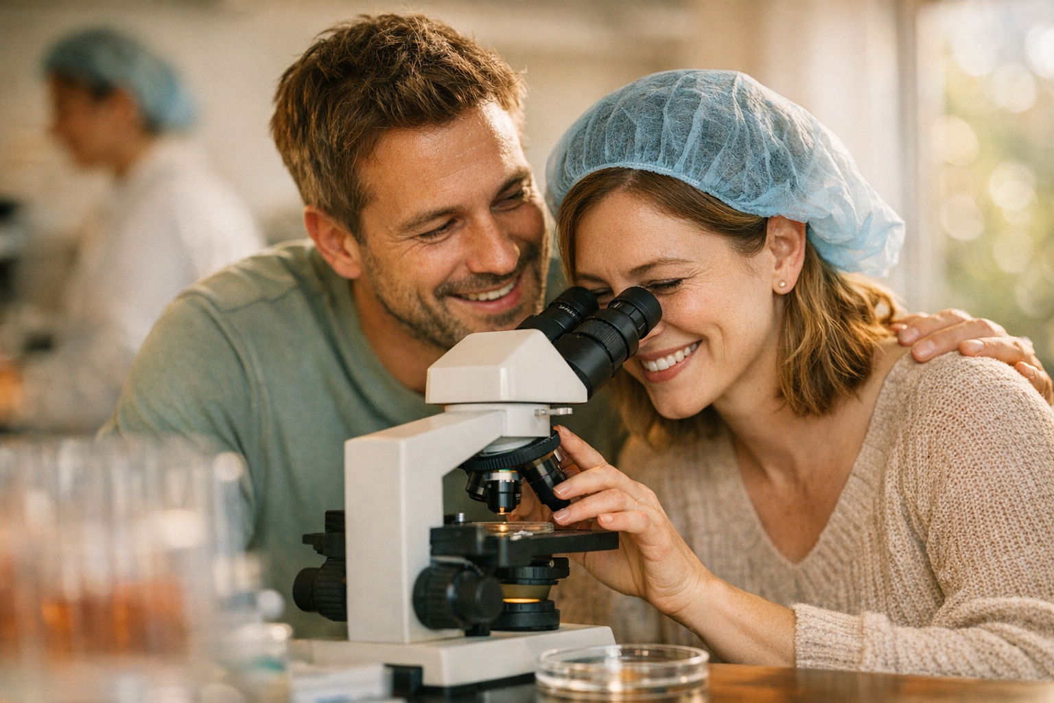 Mann hält gesunde Lebensmittel für Fruchtbarkeit