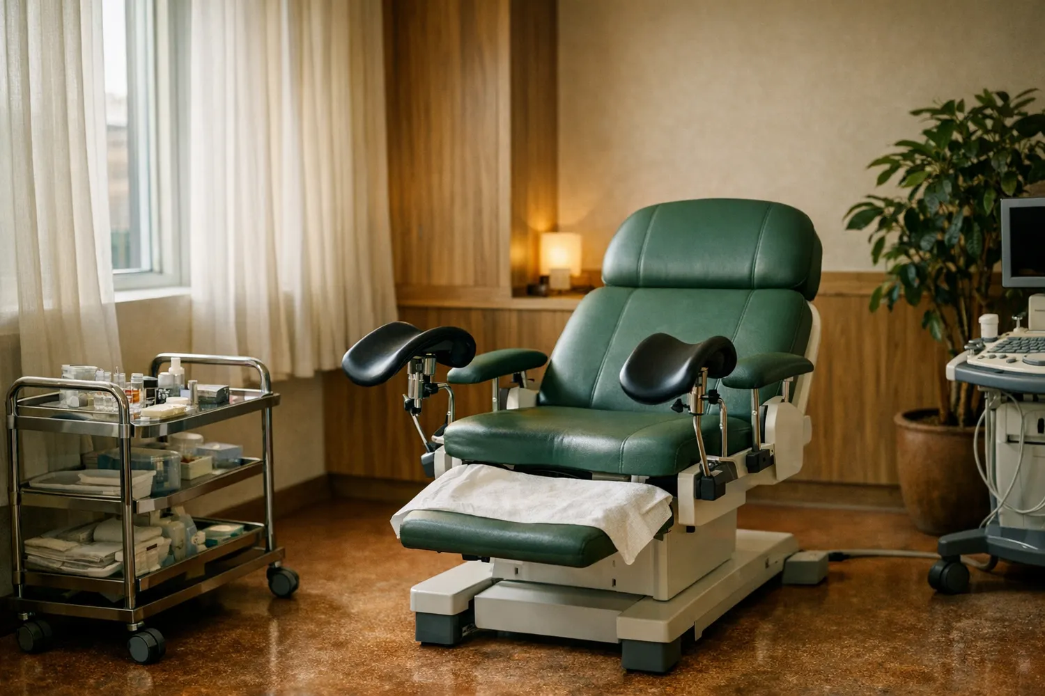 Vorbereiteter Behandlungsraum in einer modernen Kinderwunschklinik
