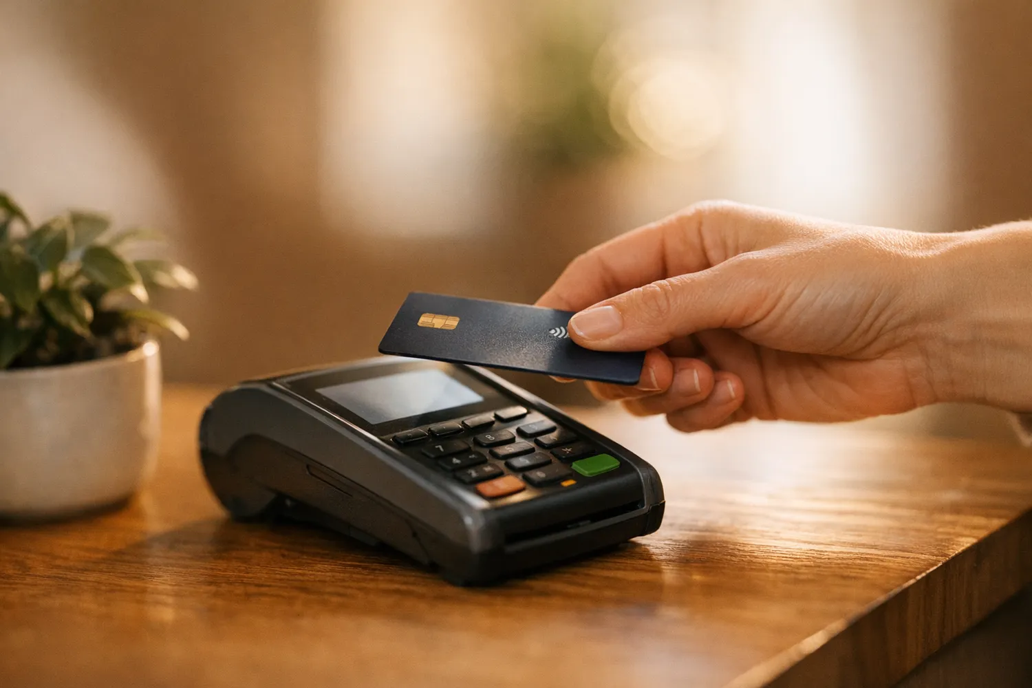 Bezahlung am Empfang einer modernen Kinderwunschklinik