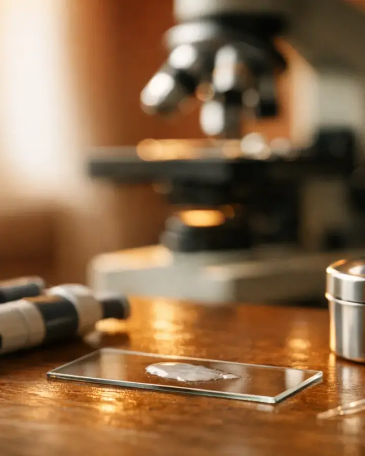 Microscope in an andrology lab