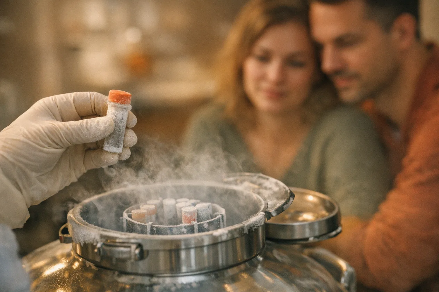 Paar im Kinderwunschzentrum bei der Kostenberatung
